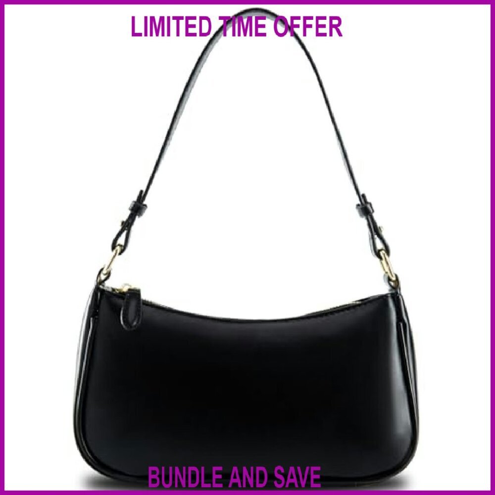Small Shoulder Bag with Removable Straps, Zipper Closure, PU Leather - Picture 2 of 8